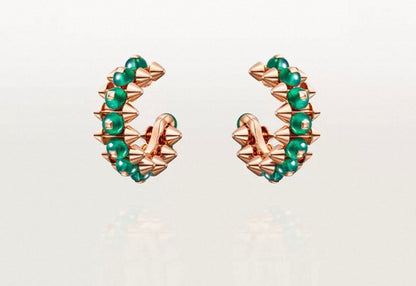 [Aura Jewels]CLASH COLLECTION AGATE CHALCEDONY STUD EARRINGS