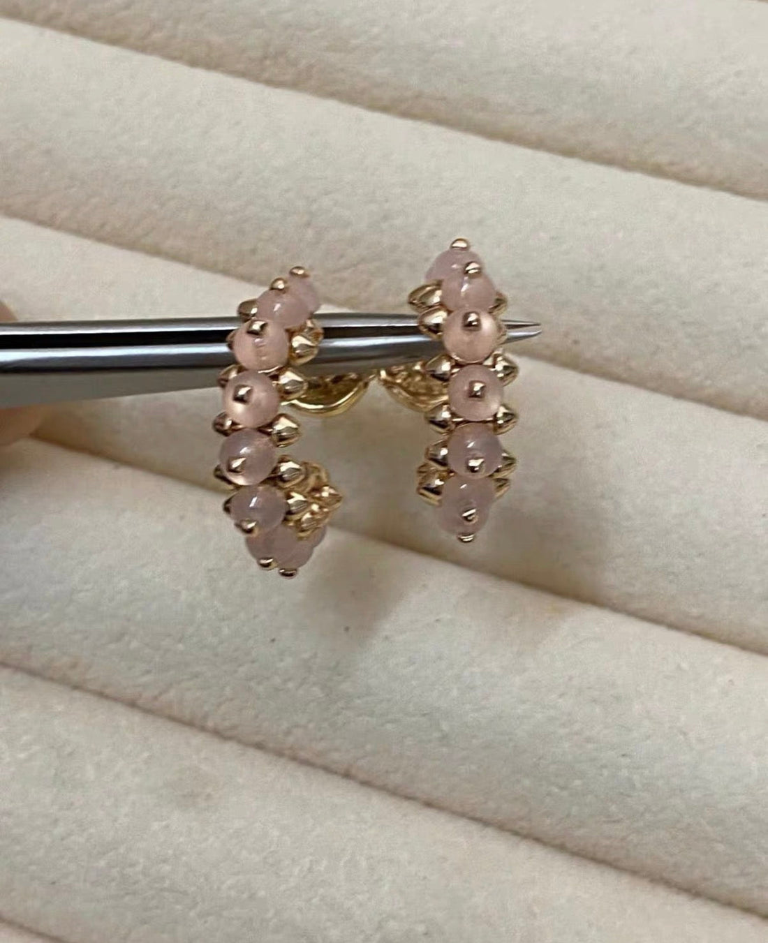 [Aura Jewels]CLASH COLLECTION AGATE CHALCEDONY STUD EARRINGS