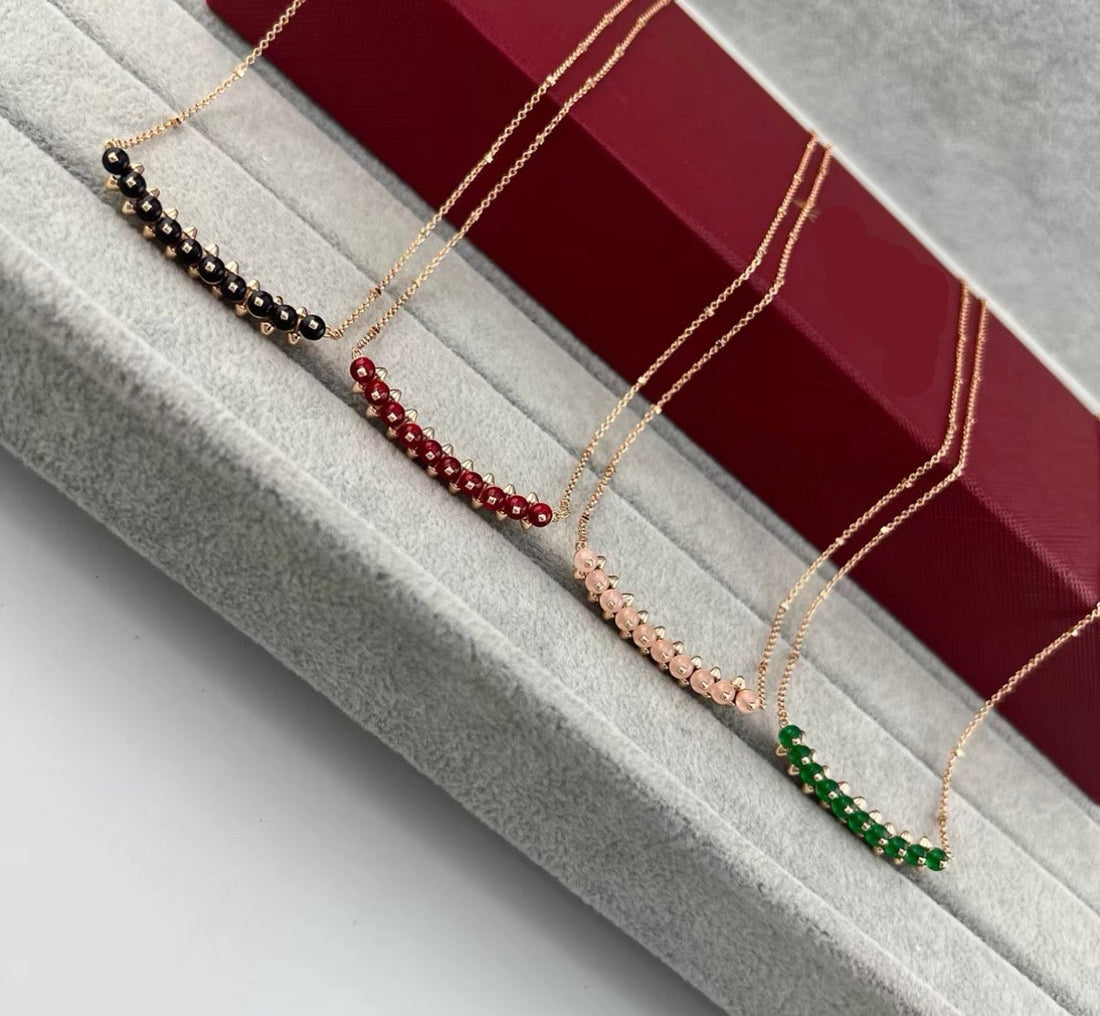 [Aura Jewels] CLASH COLLECTION AGATE CHALCEDONY STUD NECKLACE
