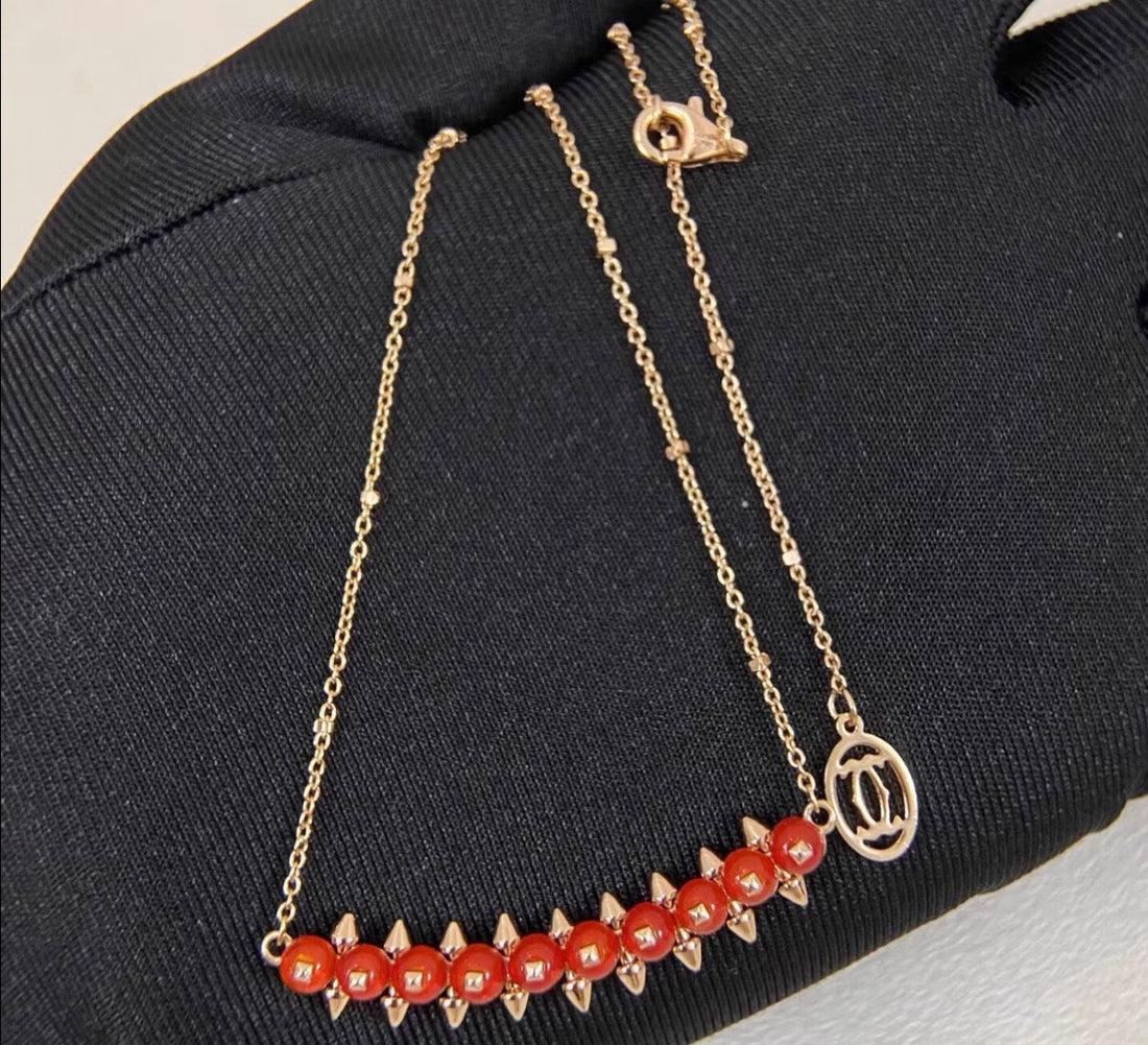 [Aura Jewels] CLASH COLLECTION AGATE CHALCEDONY STUD NECKLACE
