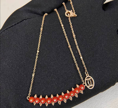[Aura Jewels] CLASH COLLECTION AGATE CHALCEDONY STUD NECKLACE