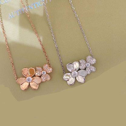 [Aura Jewels] Two Flowers & Clover Choker