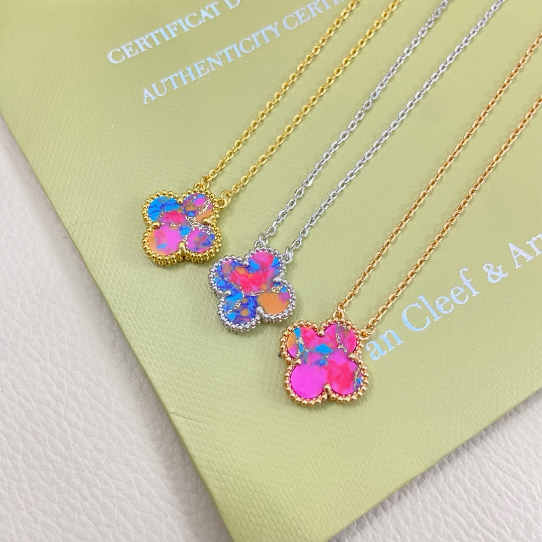[Aura Jewels] 2026 New Plum Red Four-Leaf Clover Necklace