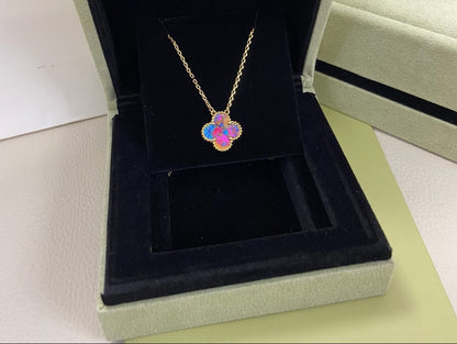 [Aura Jewels] 2026 New Plum Red Four-Leaf Clover Necklace