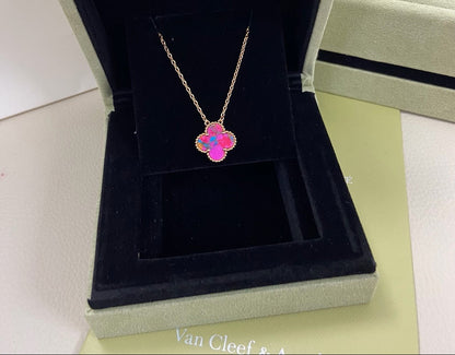 [Aura Jewels] 2026 New Plum Red Four-Leaf Clover Necklace