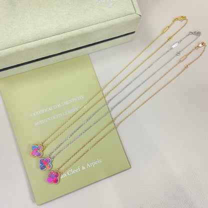 [Aura Jewels] 2026 New Plum Red Four-Leaf Clover Necklace