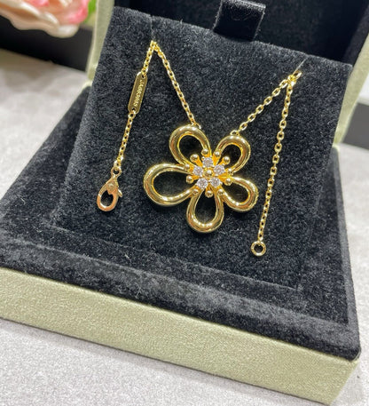 [Aura Jewels] Flower Jewelry Set with Diamond Center