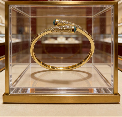 [Aura Jewels] Partially Set Diamond Bangle