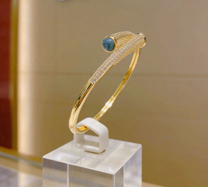 [Aura Jewels] Partially Set Diamond Bangle