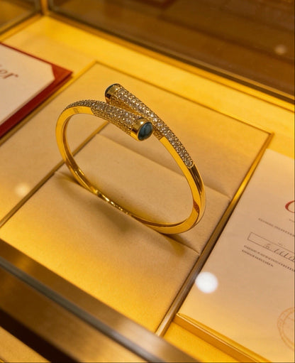 [Aura Jewels] Partially Set Diamond Bangle