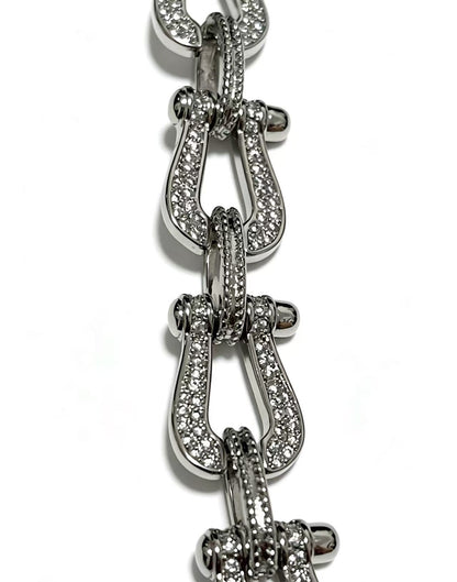 ¡®Aura JewelsDiamond-studded Horseshoe Bracelet