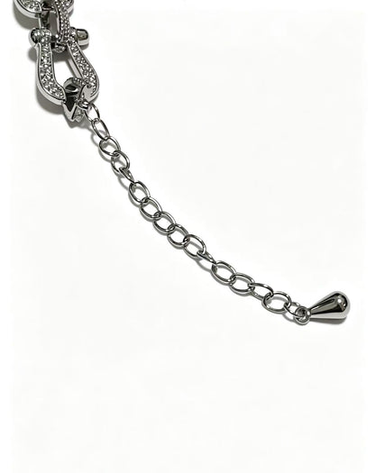 ¡®Aura JewelsDiamond-studded Horseshoe Bracelet