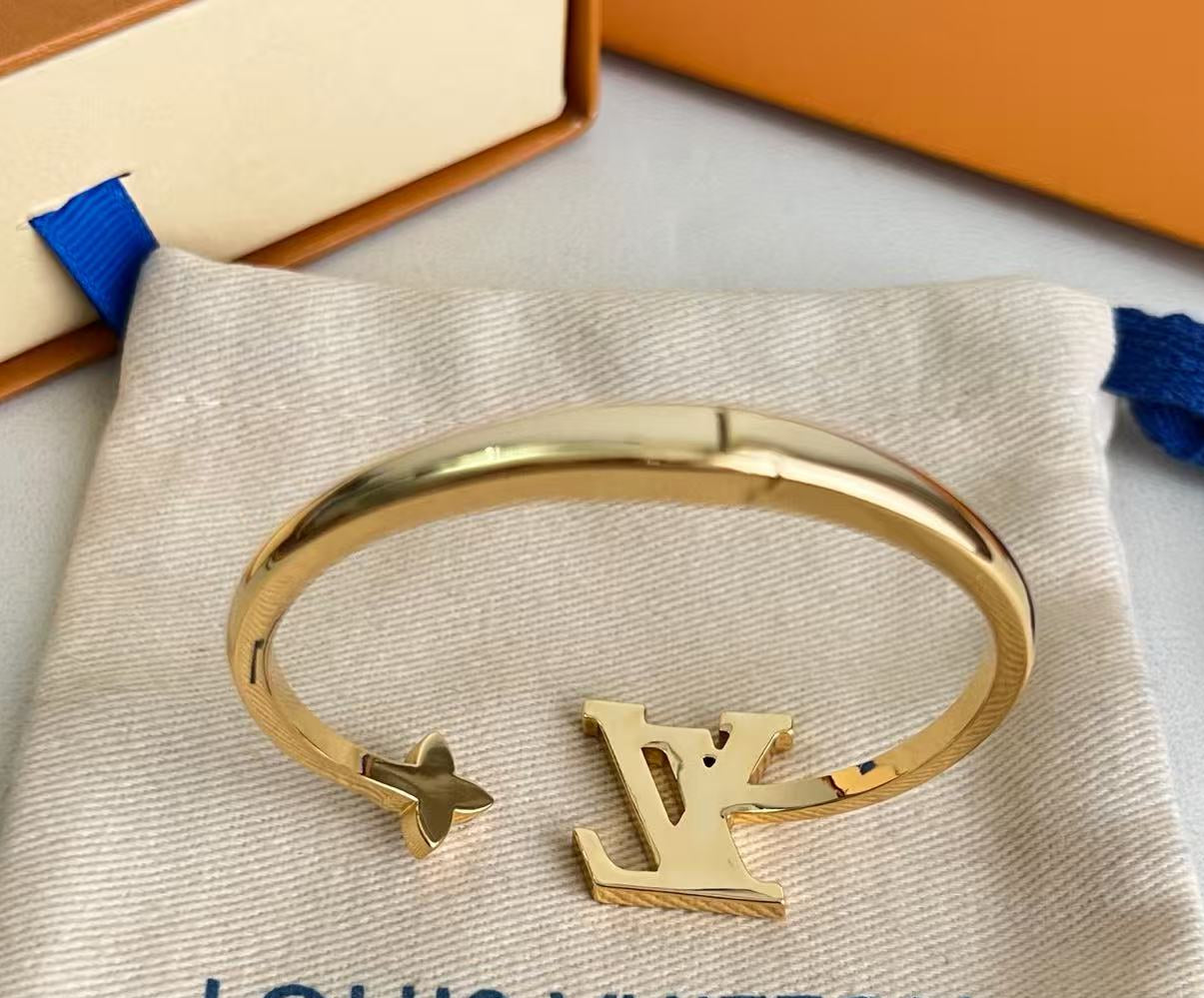 ¡®Aura Jewels¡Open C-Shape Bangle with White Mother-of-Pearl Inlay