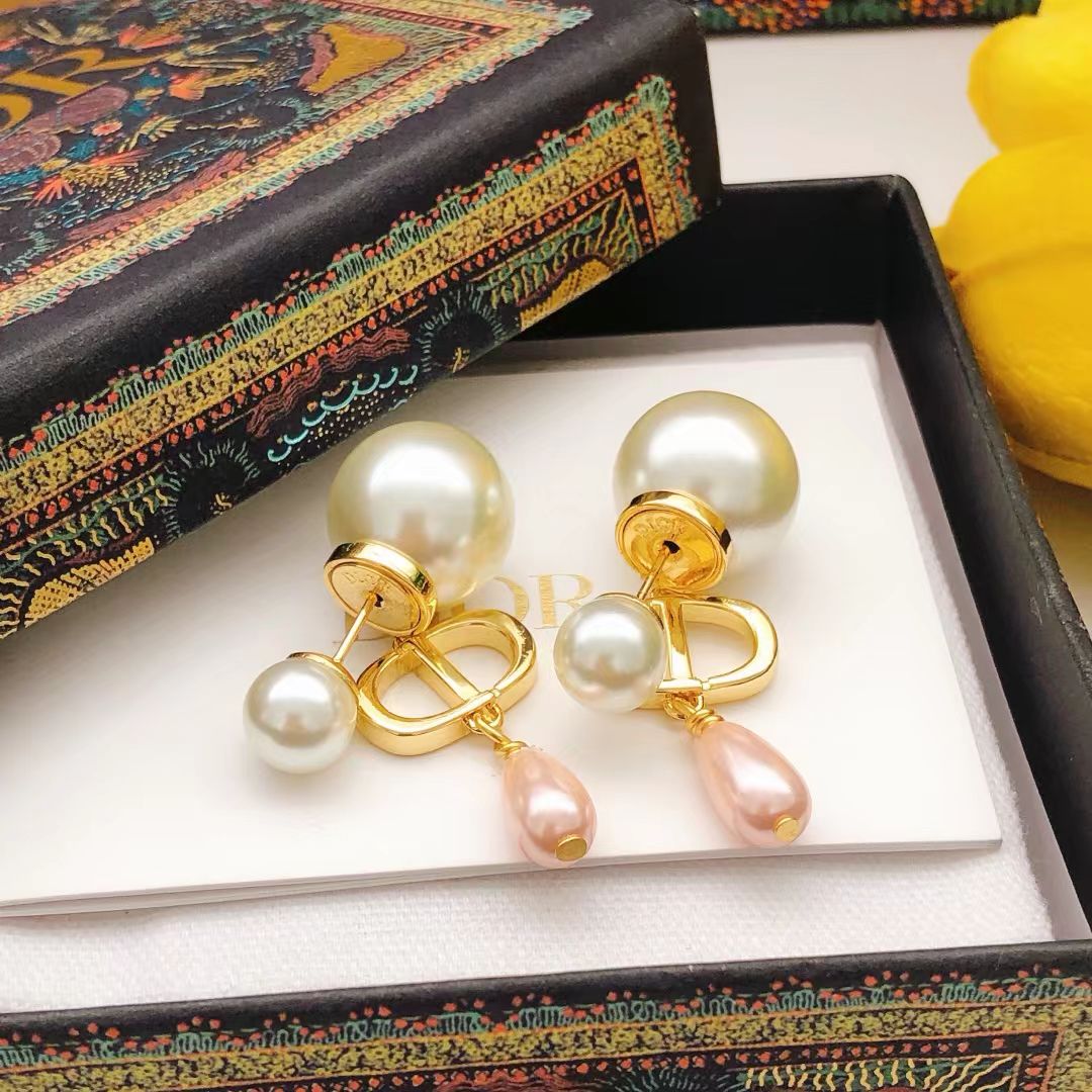 [Aura Jewels]2026 New Tassel Pink Drop Pearl Earrings