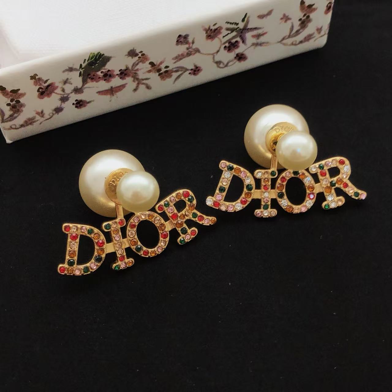 [Aura Jewels] Multicolor Crystal Pearl Stud Earrings