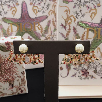 [Aura Jewels] Multicolor Crystal Pearl Stud Earrings
