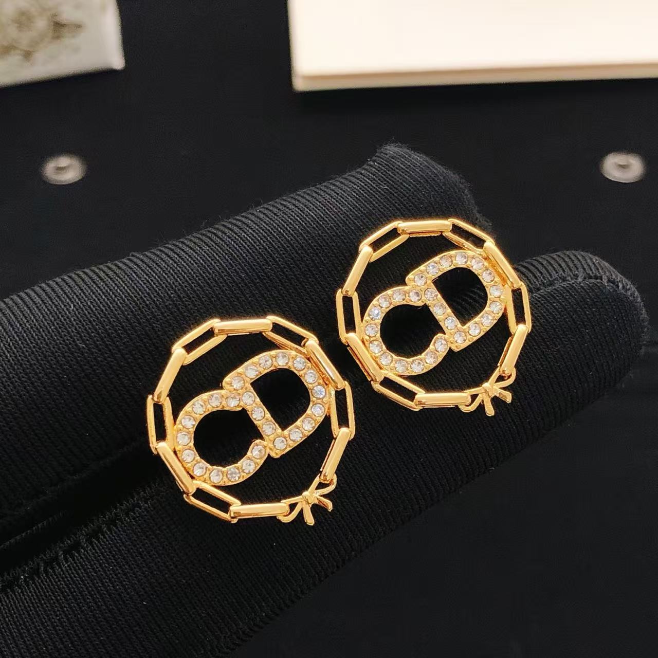 [Aura Jewels]Octagon Ring Bow Earrings