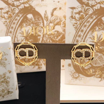 [Aura Jewels]Octagon Ring Bow Earrings