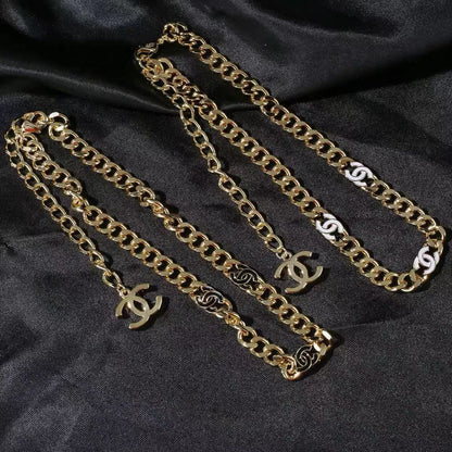 [Aura Jewels]Thick Curb Chain with White Enamel