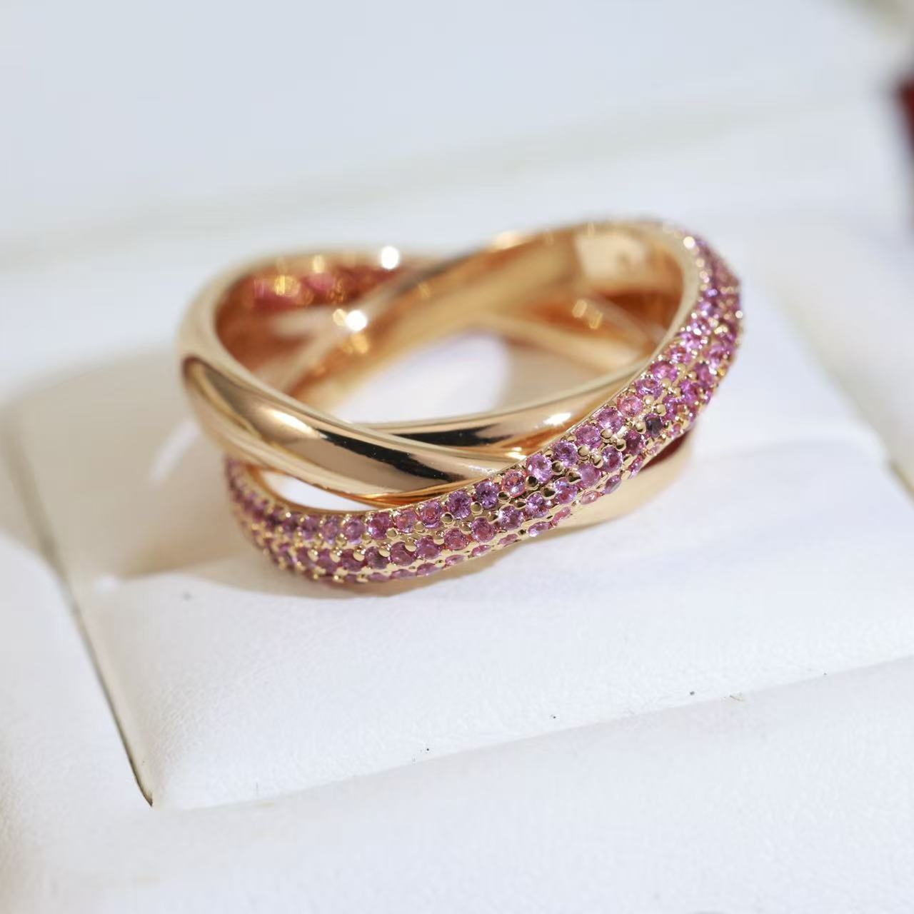 [Aura Jewels]Classic Interlocking Three-Color Ring