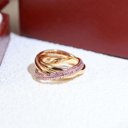 [Aura Jewels]Classic Interlocking Three-Color Ring