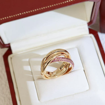 [Aura Jewels]Classic Interlocking Three-Color Ring