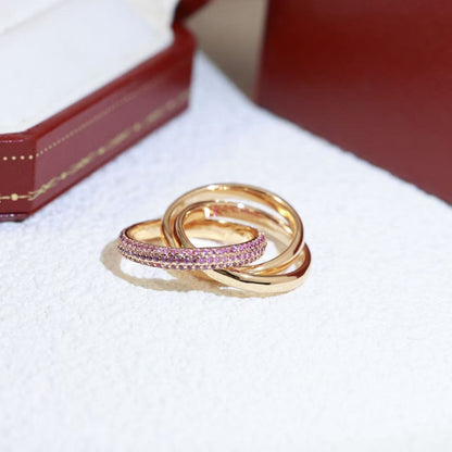 [Aura Jewels]Classic Interlocking Three-Color Ring
