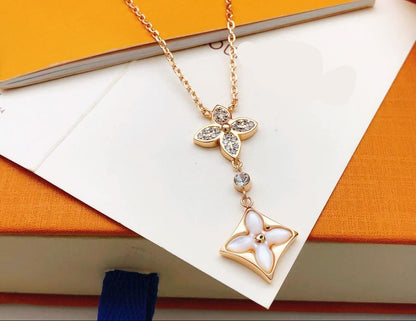 ¡®Aura Jewels¡¯Rose Gold White Mother-of-Pearl Tassel Necklace