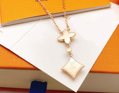 ¡®Aura Jewels¡¯Rose Gold White Mother-of-Pearl Tassel Necklace