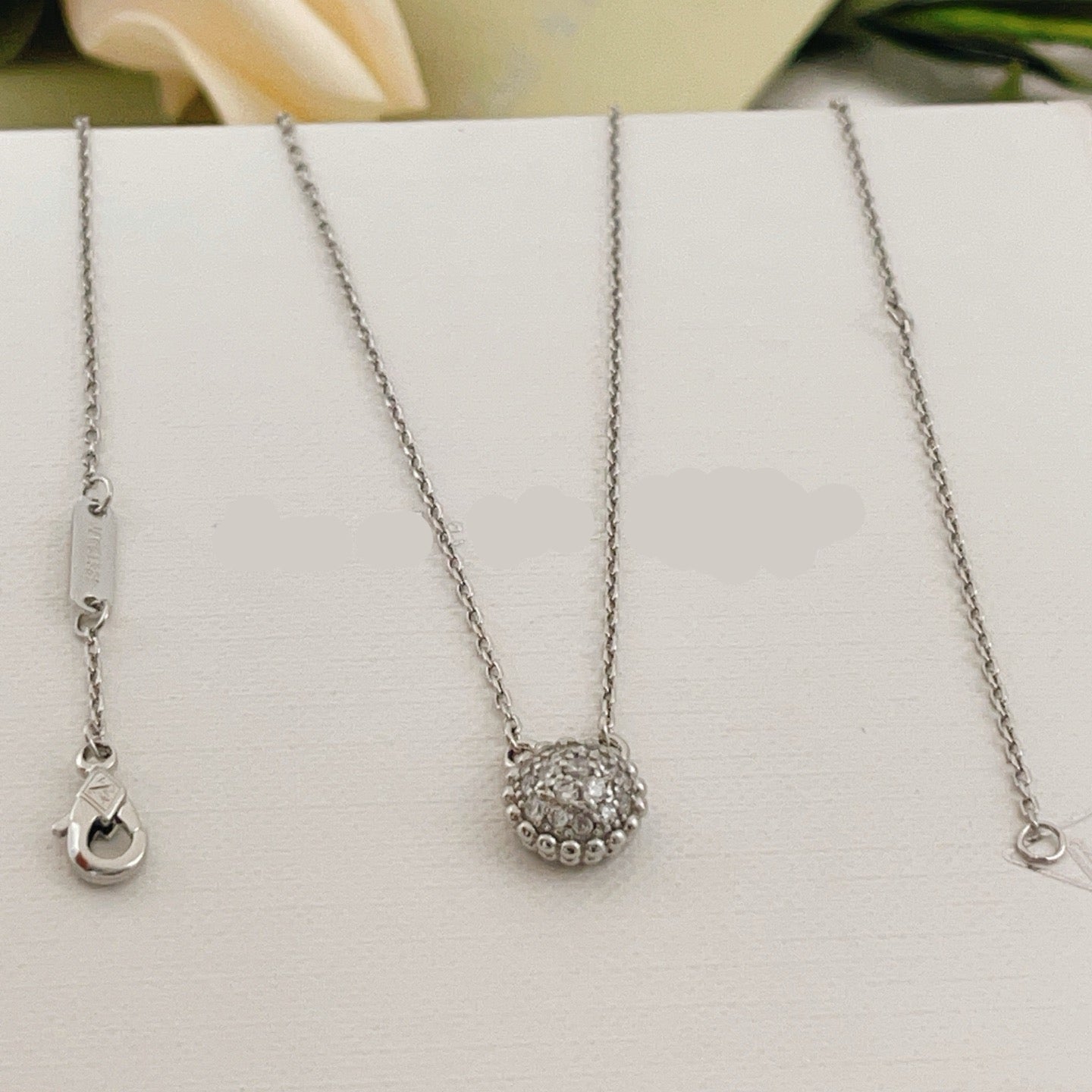 [Aura Jewels] Round Beaded Border Diamond Stud necklace