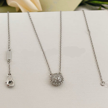 [Aura Jewels] Round Beaded Border Diamond Stud necklace