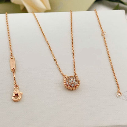 [Aura Jewels] Round Beaded Border Diamond Stud necklace