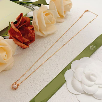 [Aura Jewels] Round Beaded Border Diamond Stud necklace