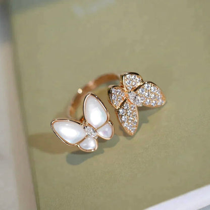 ¡®Aura Jewels¡¯TWIN BUTTERFLY DIAMOND MOP RING