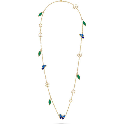 [Aura Jewels]LUCKY SPRING BUTTERFLY 15 FLOWER NECKLACE