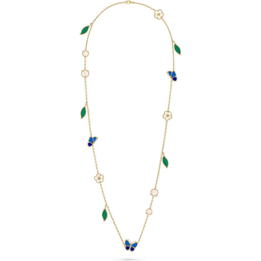 [Aura Jewels]LUCKY SPRING BUTTERFLY 15 FLOWER NECKLACE