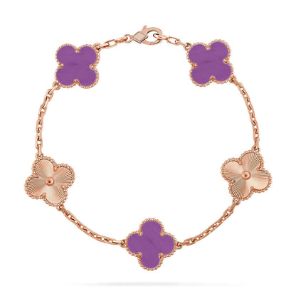[Aura Jewels]New  CLOVER 5 MOTIF VIOLET BRACELET COLLECTION