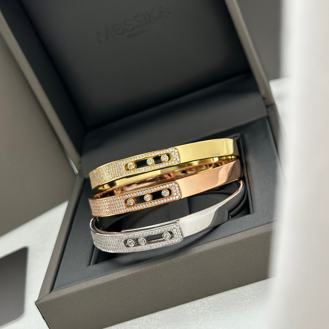 [Aura Jewels]Move Noa Rose Gold Pavé Diamond Bangle Bracelet