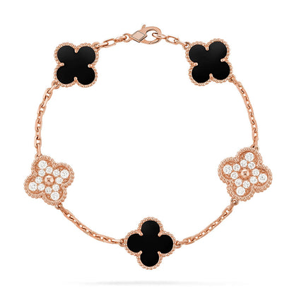 [Aura Jewels]New CLOVER 5 MOTIF ONYXS BRACELET COLLECTION