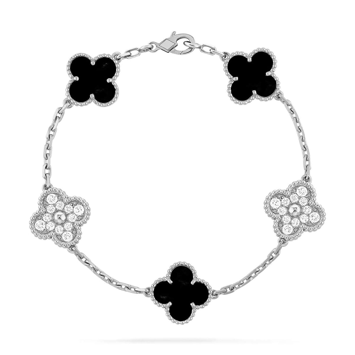 [Aura Jewels]New CLOVER 5 MOTIF ONYXS BRACELET COLLECTION
