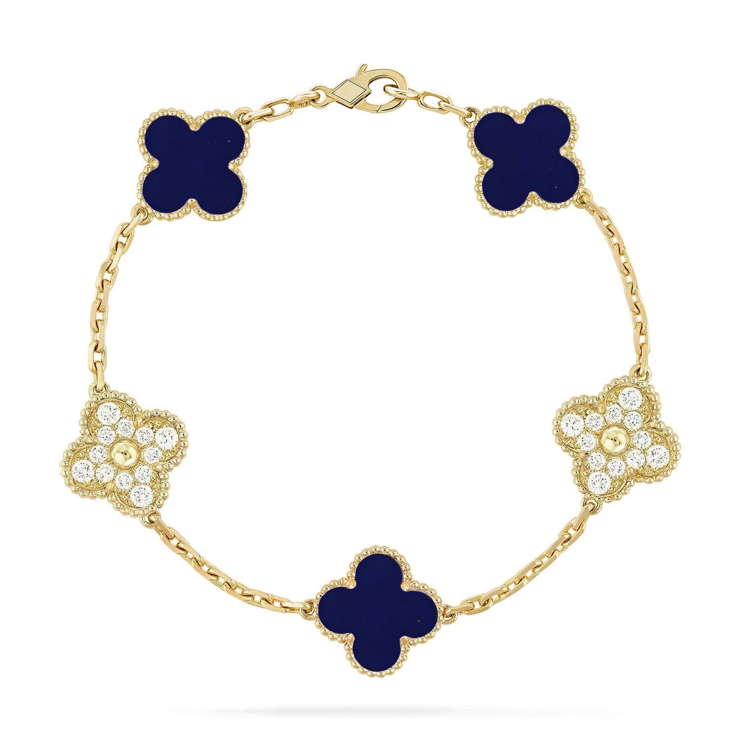 [Aura Jewels]New CLOVER 5 MOTIF LAPIS LAZULI BRACELET COLLECTION