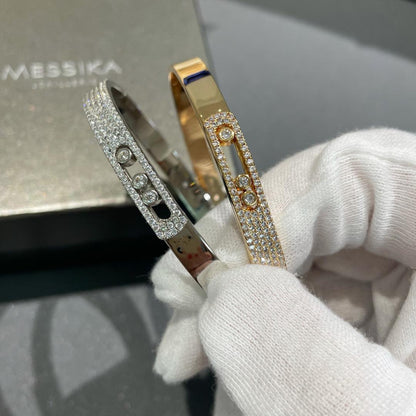 [Aura Jewels]Move Noa Rose Gold Pavé Diamond Bangle Bracelet