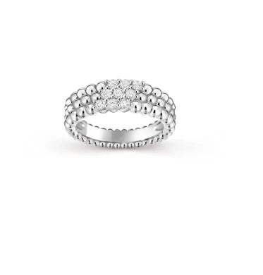 [Aura Jewels]Three-row diamond ring