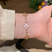 [Aura Jewels] CLOVER 5 MOTIF PINK BLUE RED WHITE BRACELET