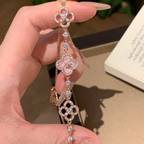 [Aura Jewels] CLOVER 5 MOTIF PINK BLUE RED WHITE BRACELET