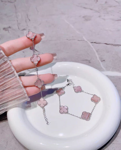 [Aura Jewels]Eternal jewelry]Light Pink Braided Bracelet