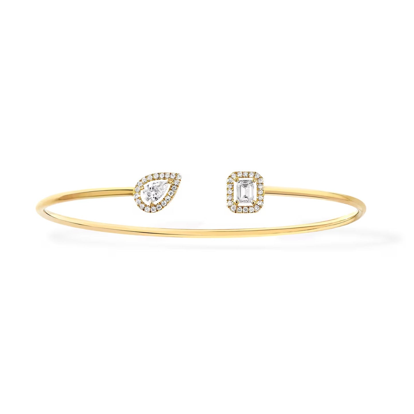[Aura Jewels]JONC FLEX MY TWIN TOI & MOI SILVER DIAMOND BRACELET