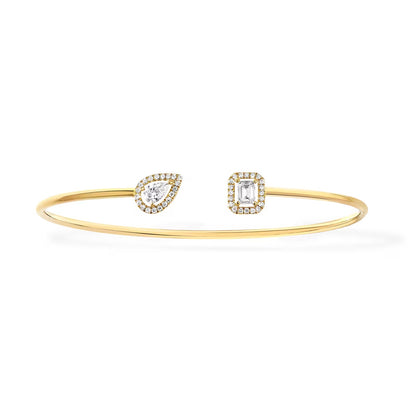 [Aura Jewels]JONC FLEX MY TWIN TOI & MOI SILVER DIAMOND BRACELET
