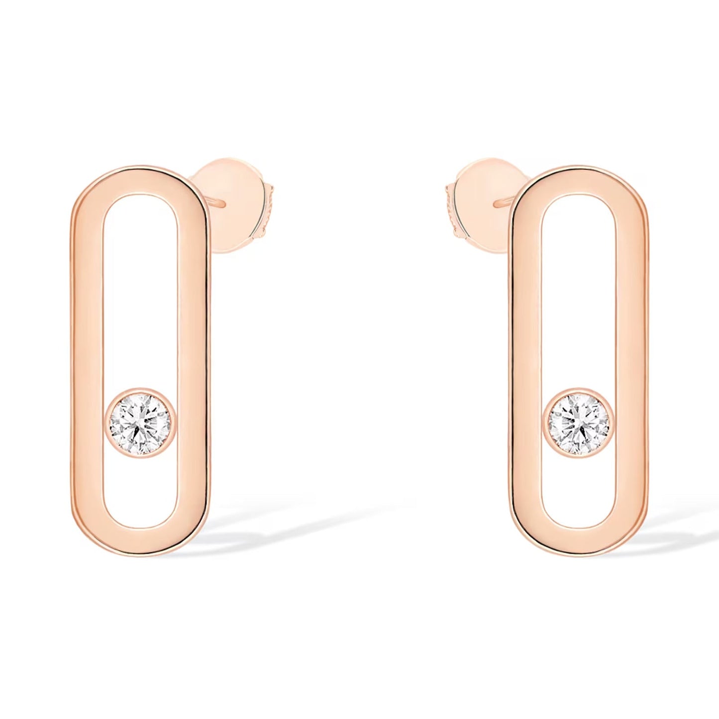 [Aura Jewels]MOVE UNO SMALL 1 DIAMOND EARRINGS