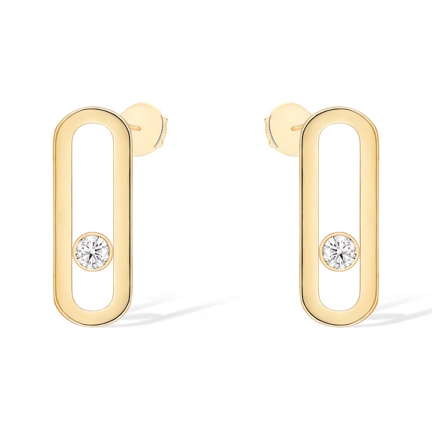 [Aura Jewels]MOVE UNO SMALL 1 DIAMOND EARRINGS